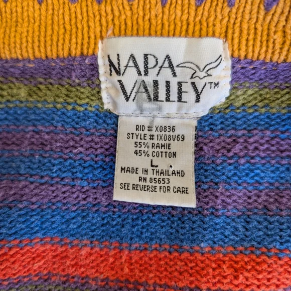 Vintage Napa Valley Womens Large Striped Cardigan Academia Eclectic Grandma - Picture 6 of 6